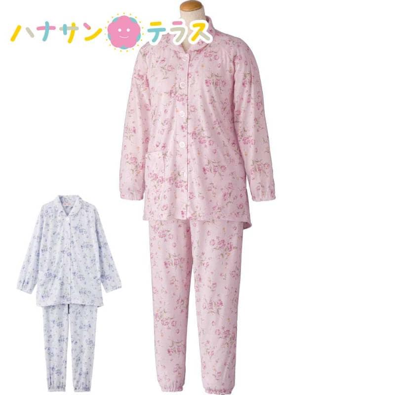 大きめボタン天竺パジャマ S M L LL レディース 婦人 用
