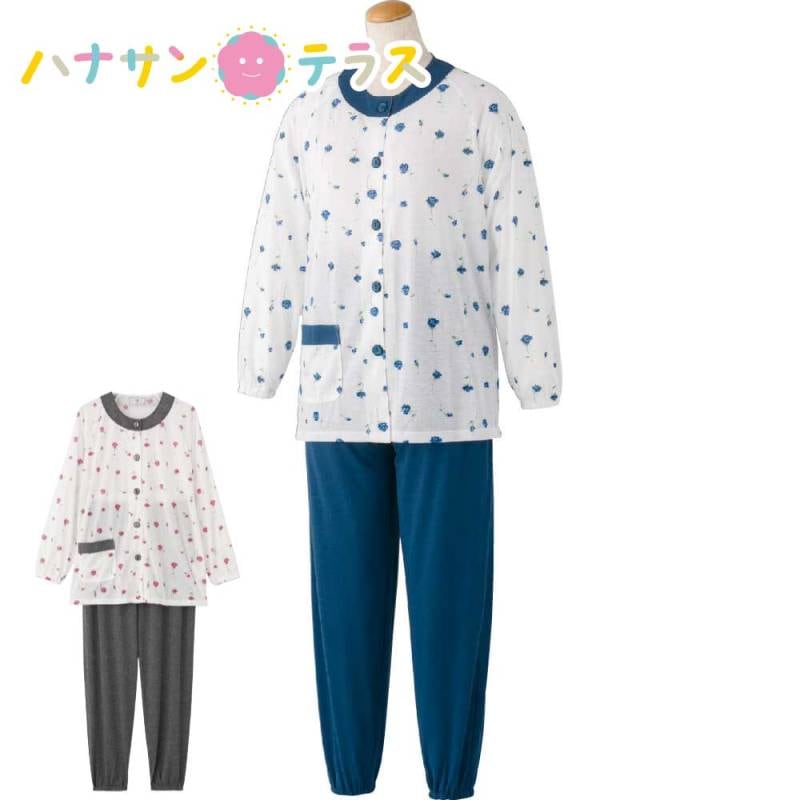 大きめボタン天竺パジャマ M L レディース 婦人 用