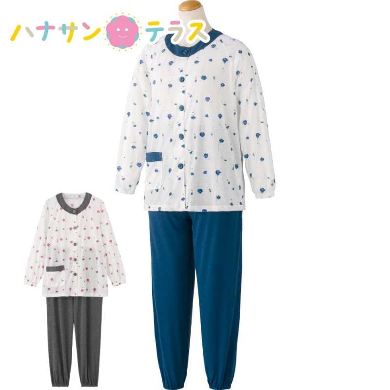 大きめボタン天竺プチサイズパジャマ M L Ｐ  レディース 婦人 用