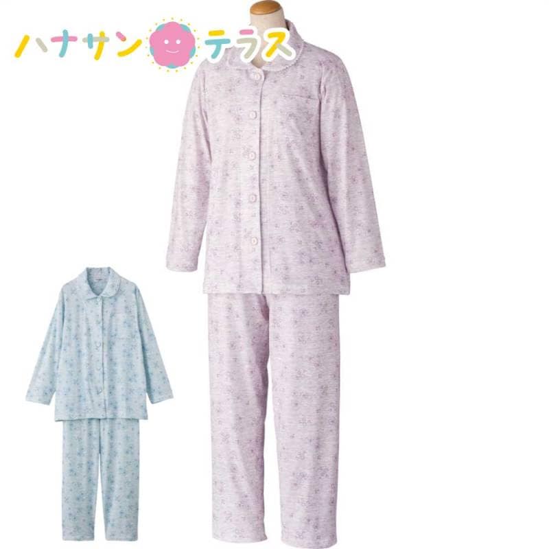 大きめボタンのびのびストレッチパジャマ M L LL レディース 婦人 用