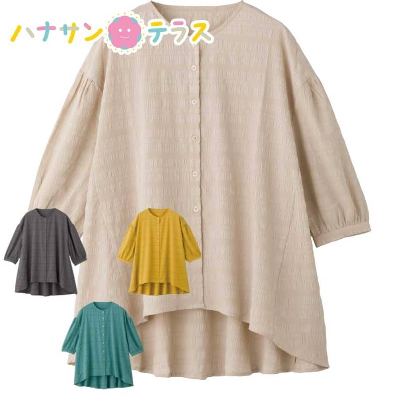 7分袖やわらかサッカーブラウス M~L レディース 婦人 用　　