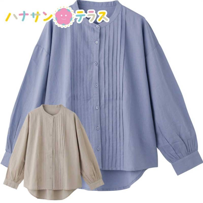 ピンタック前開きブラウス M~L レディース 婦人 用　　