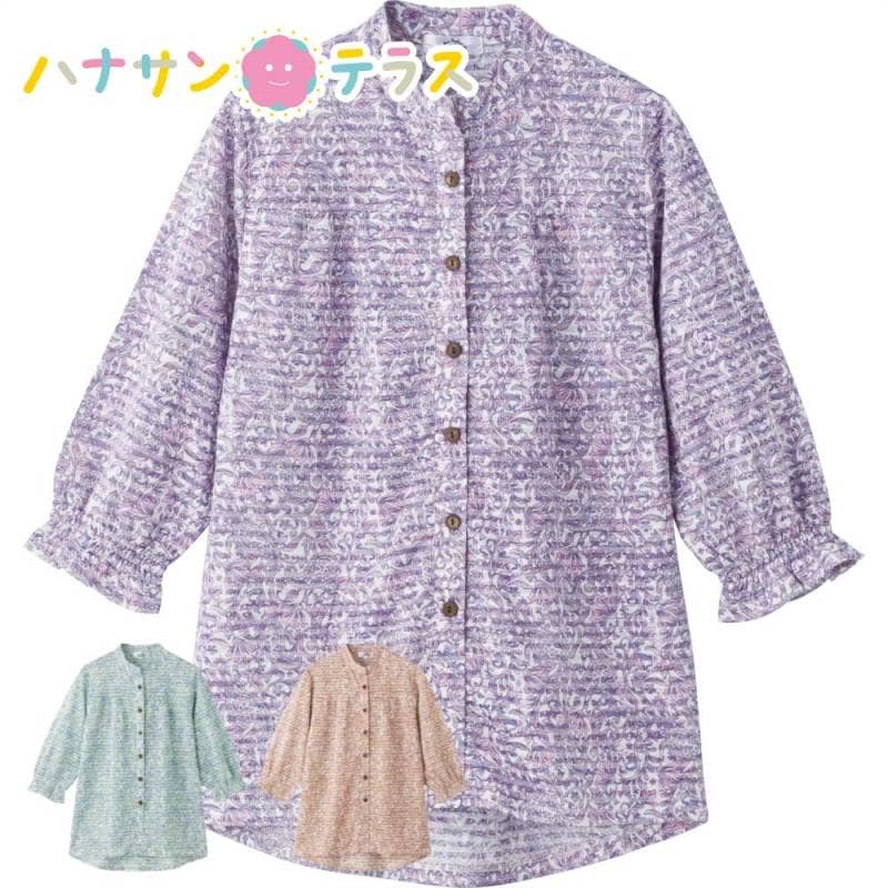 7分袖隠れファスナーブラウス M~L S LL レディース 婦人 用　　