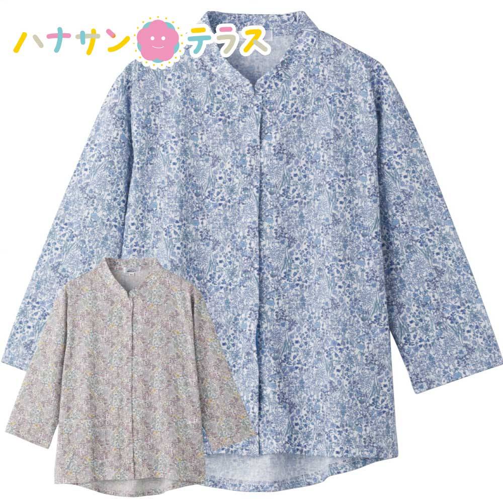 7分袖スナップ釦前開きＴシャツ M~L S LL 3L レディース 婦人 用　　