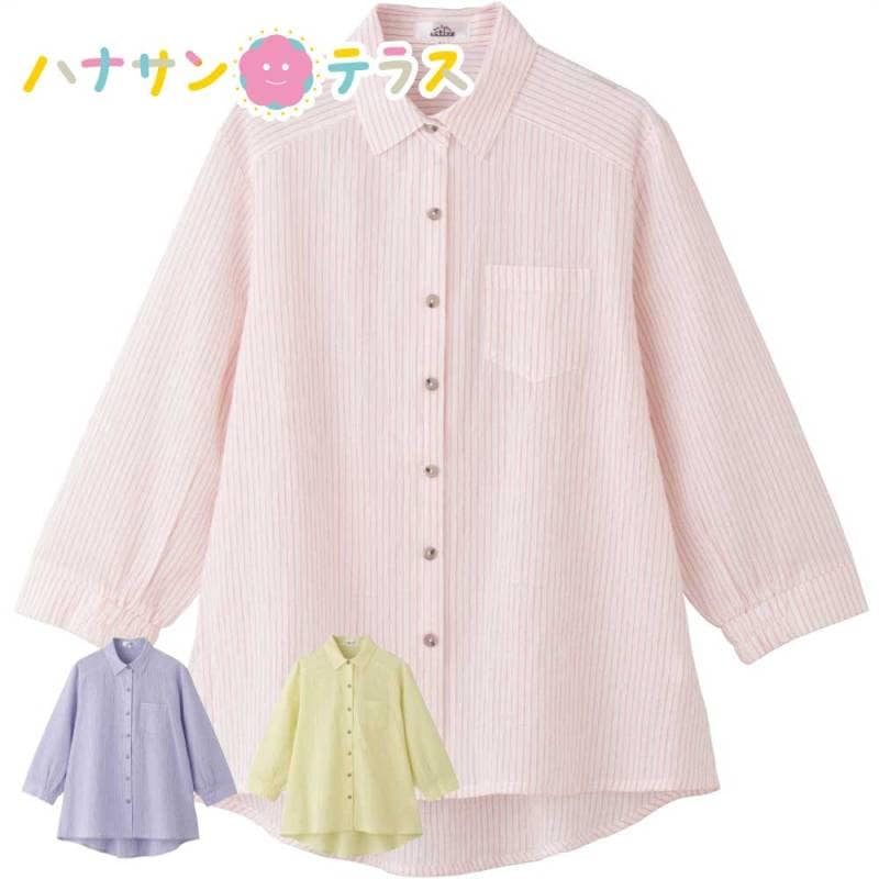 7分袖スナップ釦ブラウス M~L レディース 婦人 用　　