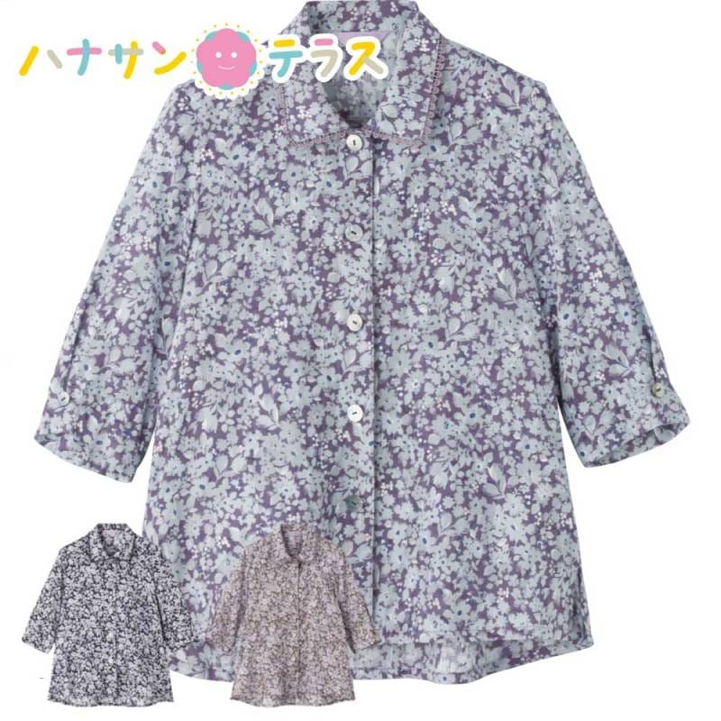 6分袖斜め釦ホールブラウス M L レディース 婦人 用　　