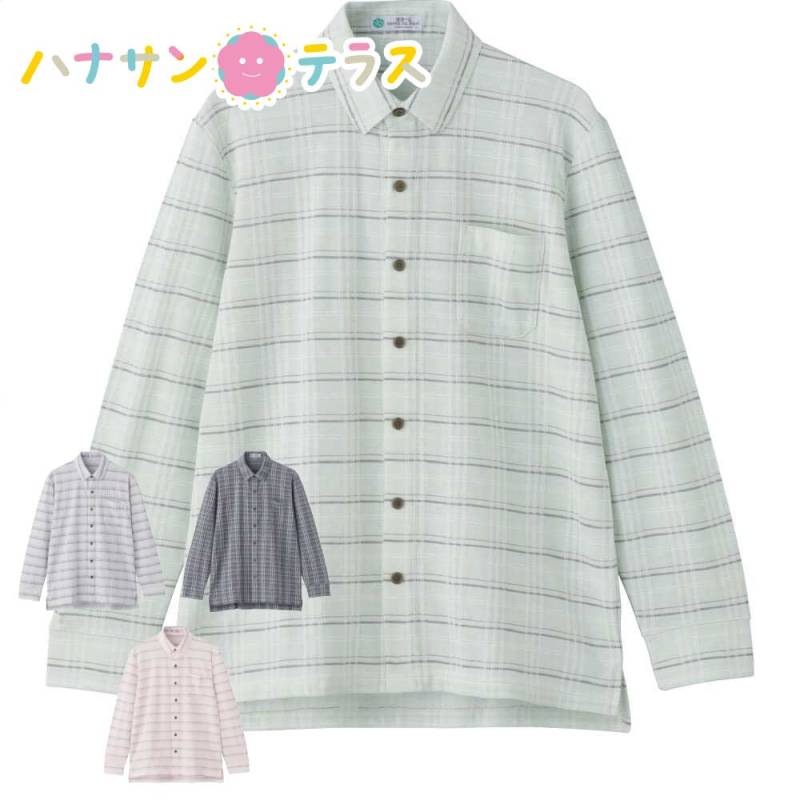 綿混スナップ釦ニットシャツ M L LL メンズ 紳士 用　　