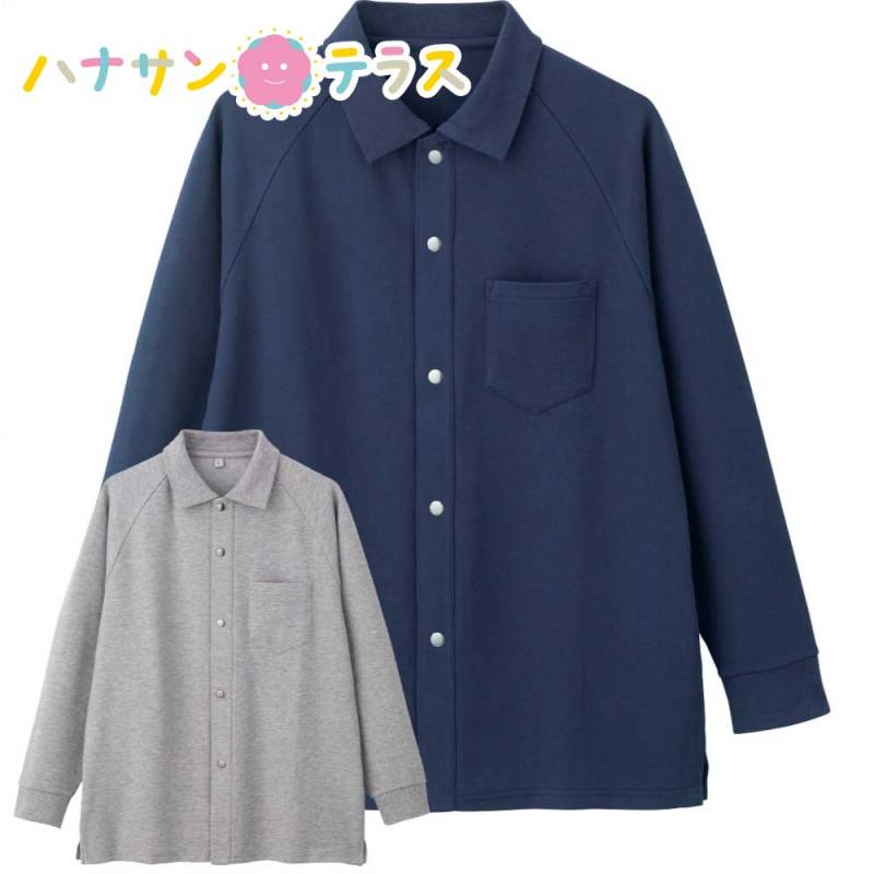 綿混スナップ釦前開きポロシャツ S M L LL 3L メンズ 紳士 用　　