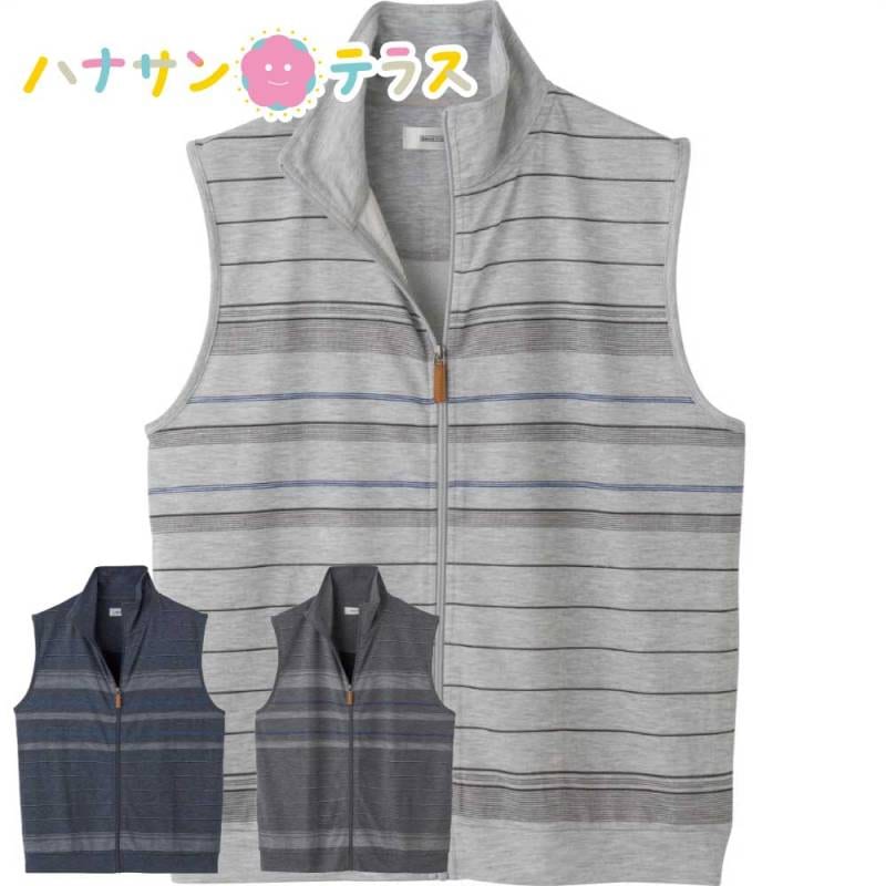 天竺裏ハニカムフルジップベスト M L LL メンズ 紳士 用　　