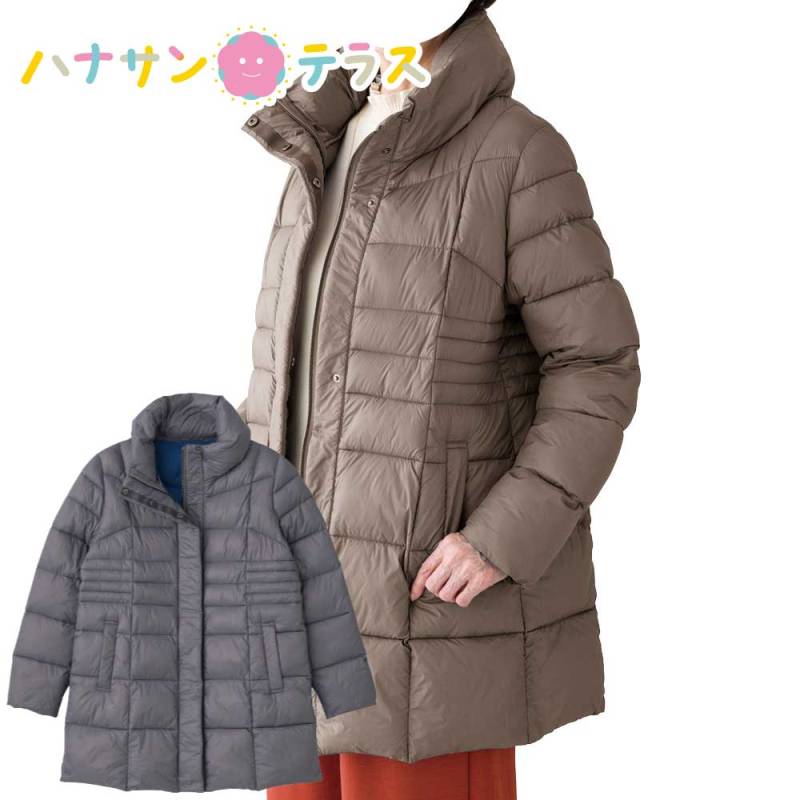 ふわ軽配色中綿コート M L LL レディース 用