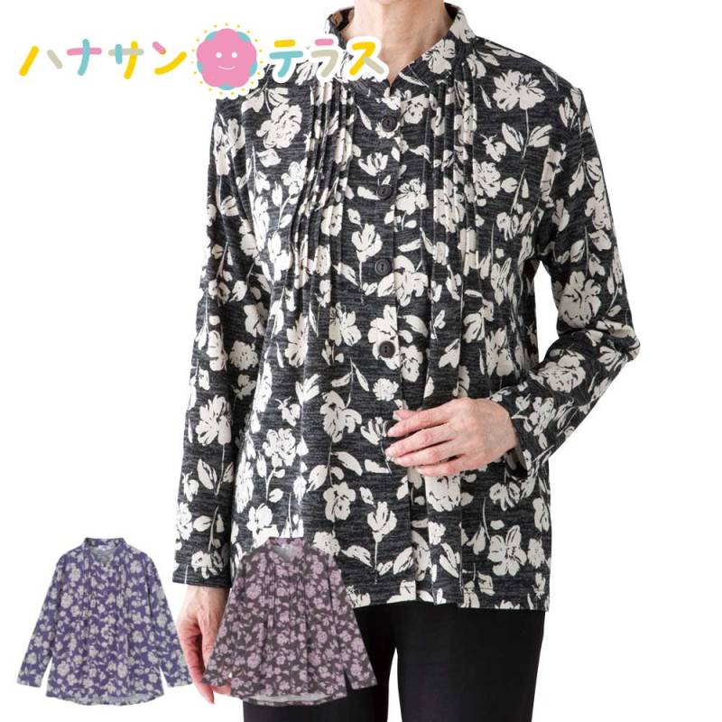 スナップボタンピンタックブラウス M~L S LL  乾燥機OK レディース 用