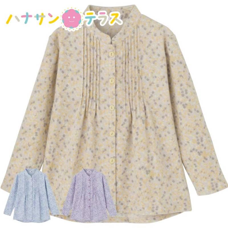微起毛スナップボタンピンタックブラウス M~L S LL 3L 乾燥機OK レディース 用