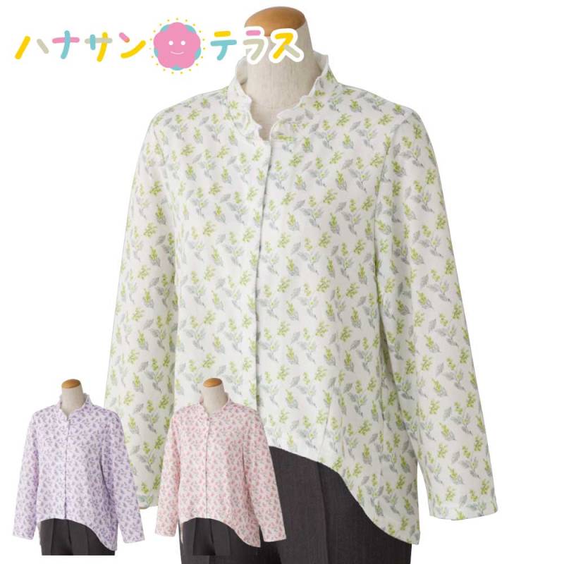 前開き前後ゆったりきれい見えＴシャツ M~L 乾燥機OK レディース 用