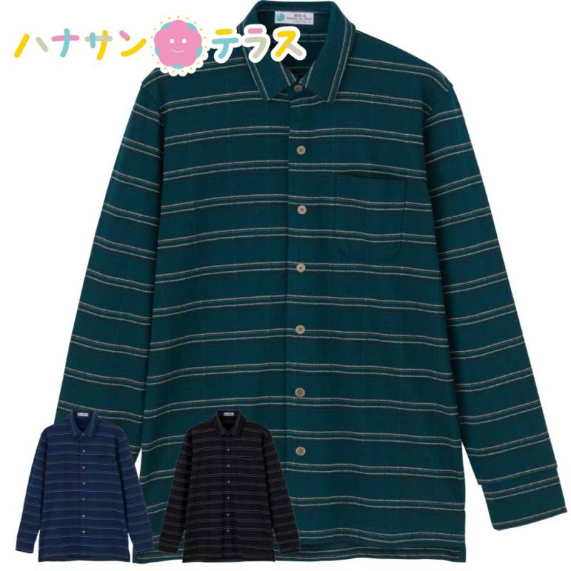 裏起毛ワンタッチテープニットシャツ M L LL 乾燥機OK メンズ 用