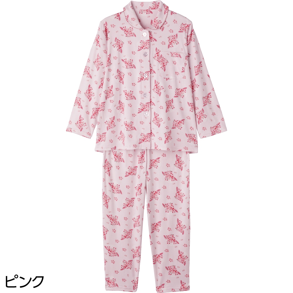 ワンタッチのびのびストレッチパジャマ S M L LL 乾燥機OK 婦人 NOBI
