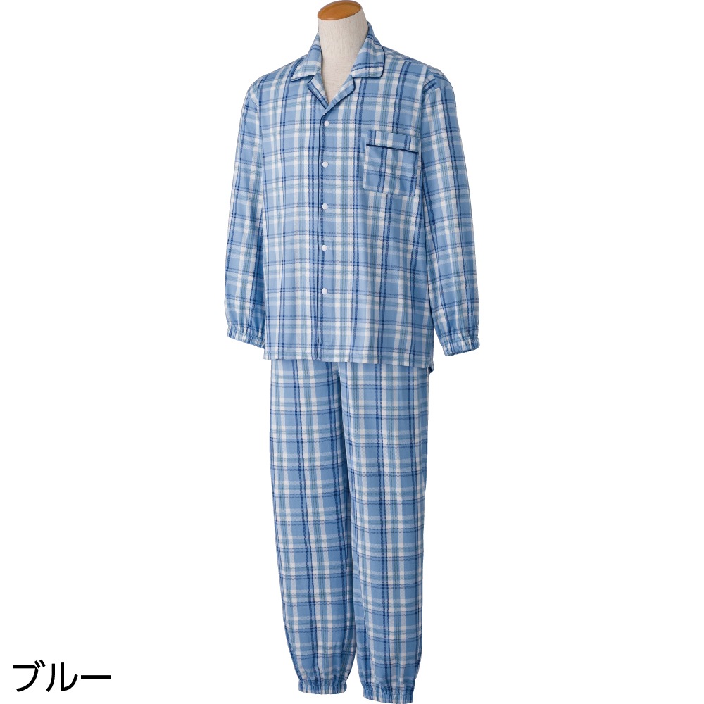 のびのびストレッチホックパジャマ S M L LL 乾燥機OK 紳士 NOBI AID