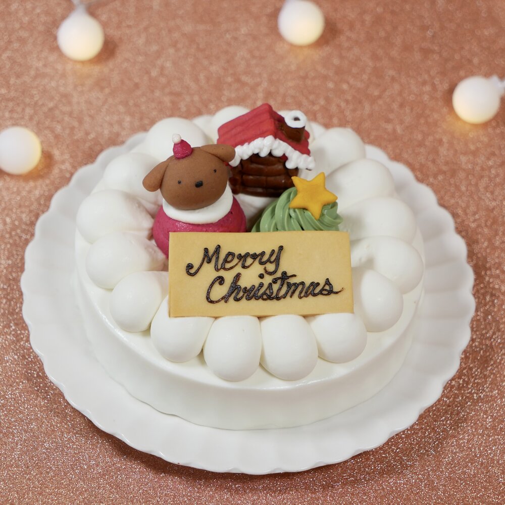 【 中大型犬用 クリスマス ショート レギュラー 】 無添加・国産素材｜愛犬と楽しむクリスマス限定ショートケーキ｜ボリュームたっぷりサイズで中型犬・大型犬にぴったり｜苺・さつまいも・乳糖フリーヨーグルトクリーム使用・グルテンフリー｜安心安全な犬用ケーキ｜はなとしっぽオリジナル