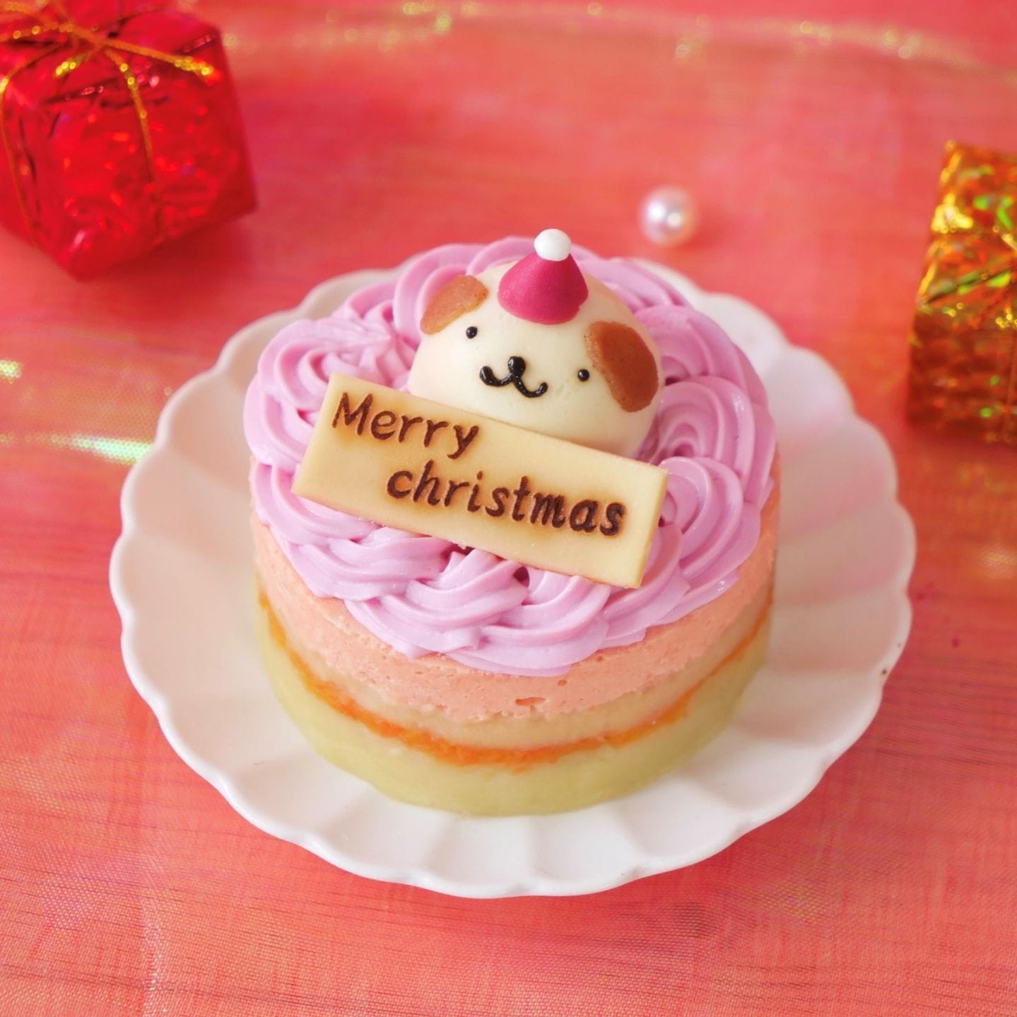 【犬猫用 お魚のクリスマスケーキ プチ 】乳糖フリー・グルテンフリー・無添加｜鮭を使った犬猫兼用ヘルシーケーキ｜国産素材で安心安全｜ニュージーランド産サーモン×乳糖フリーヨーグルトで仕上げた華やかクリスマス限定ケーキ｜小型サイズでわんちゃん・ねこちゃんにぴったり｜はなとしっぽオリジナル