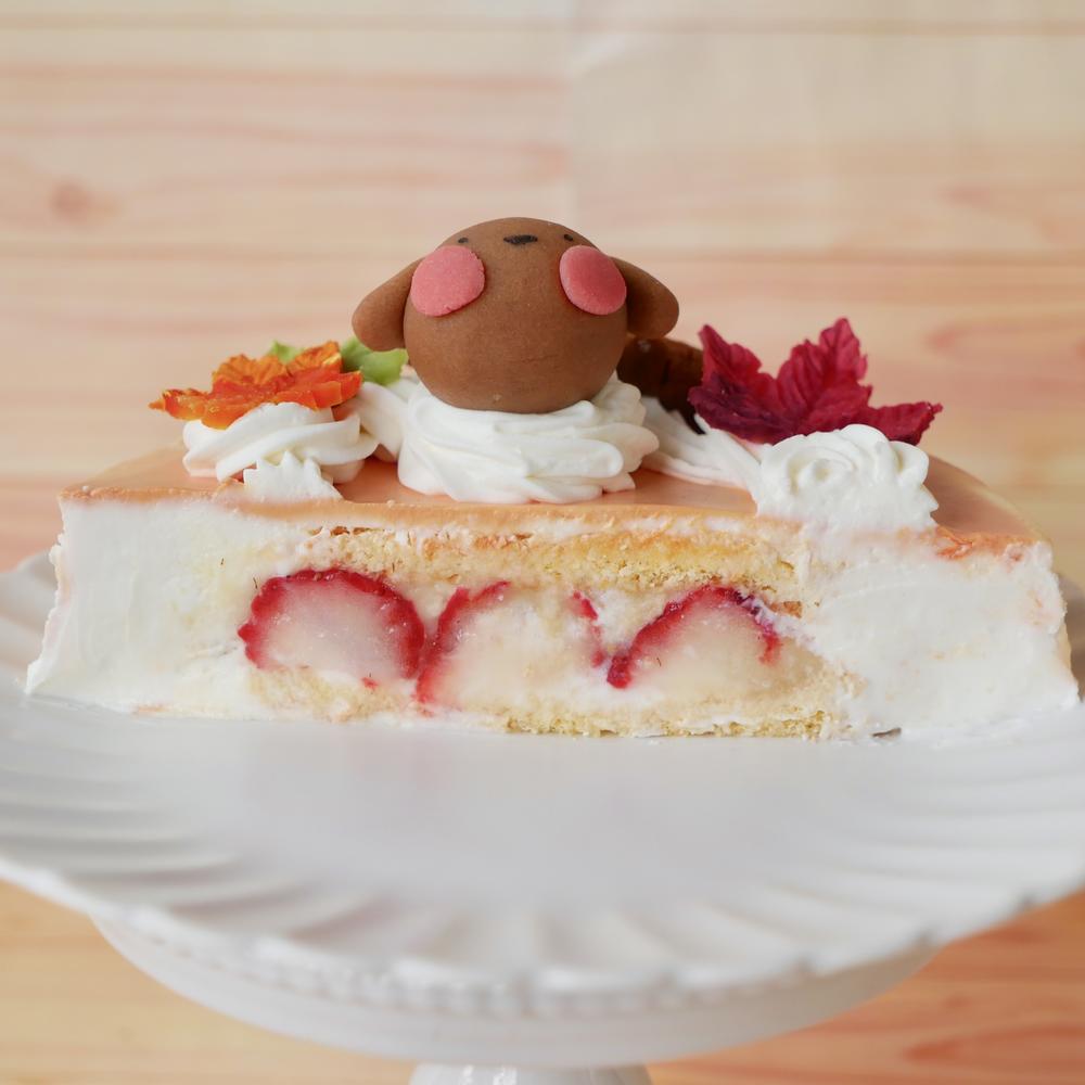 犬 猫用 お誕生日 ケーキ ちぃさい秋みぃ～つけた♪ 「 紅葉 いちご ショートケーキ レギュラーサイズ 」 犬 猫 シニア クリスマス ケーキ 安心・安全なラクトースフリー 乳糖 フリー アレルギー 人気 おすすめ ギフト 贈答 プレゼント お祝い