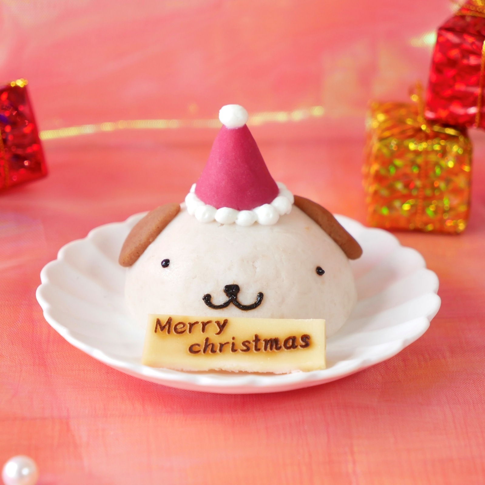犬用 猫用 クリスマスケーキ 「 お肉のわんこサンタ 」 犬 猫 グルテンフリー 小麦不使用 クリスマス ケーキ 小型犬 Xmas 無添加 おすすめ 人気 食いつき 犬 ケーキ お肉 フードケーキ Xmas プレゼント ギフト 贈り物 ドッグフード