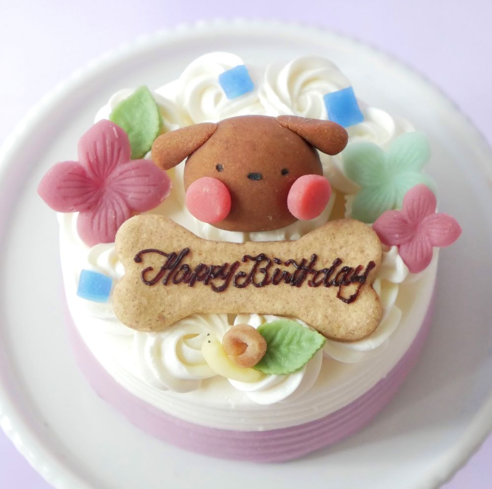 犬用ケーキ 猫 ケーキ 無添加 「 紫陽花苺ショートケーキ ( プチ )」 乳製品の心配のいらない 乳糖フリー 安心安全 犬 おやつ お誕生日ケーキ 猫用 (AS01)