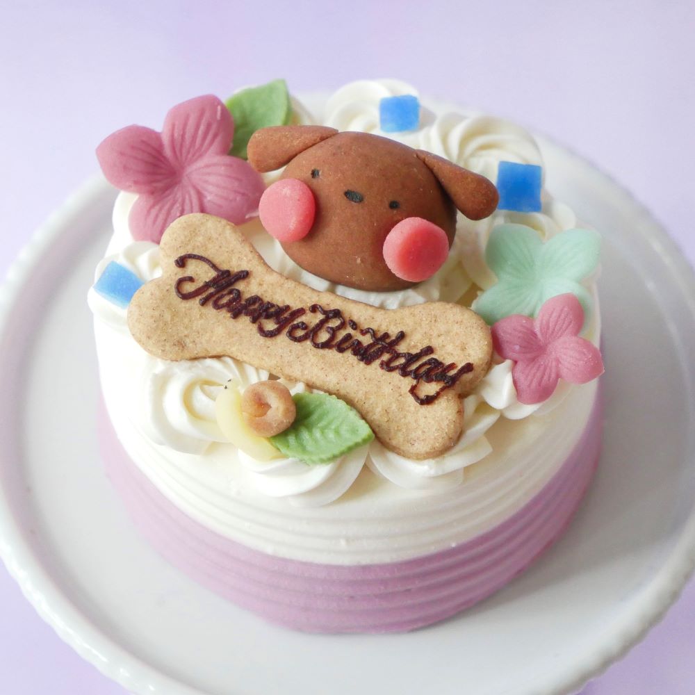 犬用ケーキ 猫 ケーキ 無添加 「 紫陽花苺ショートケーキ ( プチ )」 乳製品の心配のいらない 乳糖フリー 安心安全 犬 おやつ お誕生日ケーキ 猫用 (AS01)