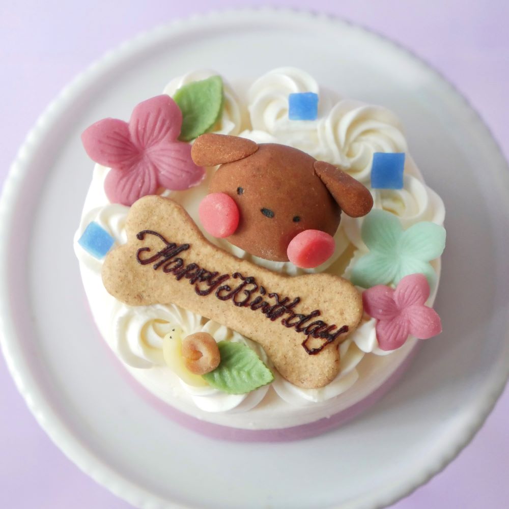 犬用ケーキ 猫 ケーキ 無添加 「 紫陽花苺ショートケーキ ( プチ )」 乳製品の心配のいらない 乳糖フリー 安心安全 犬 おやつ お誕生日ケーキ 猫用 (AS01)