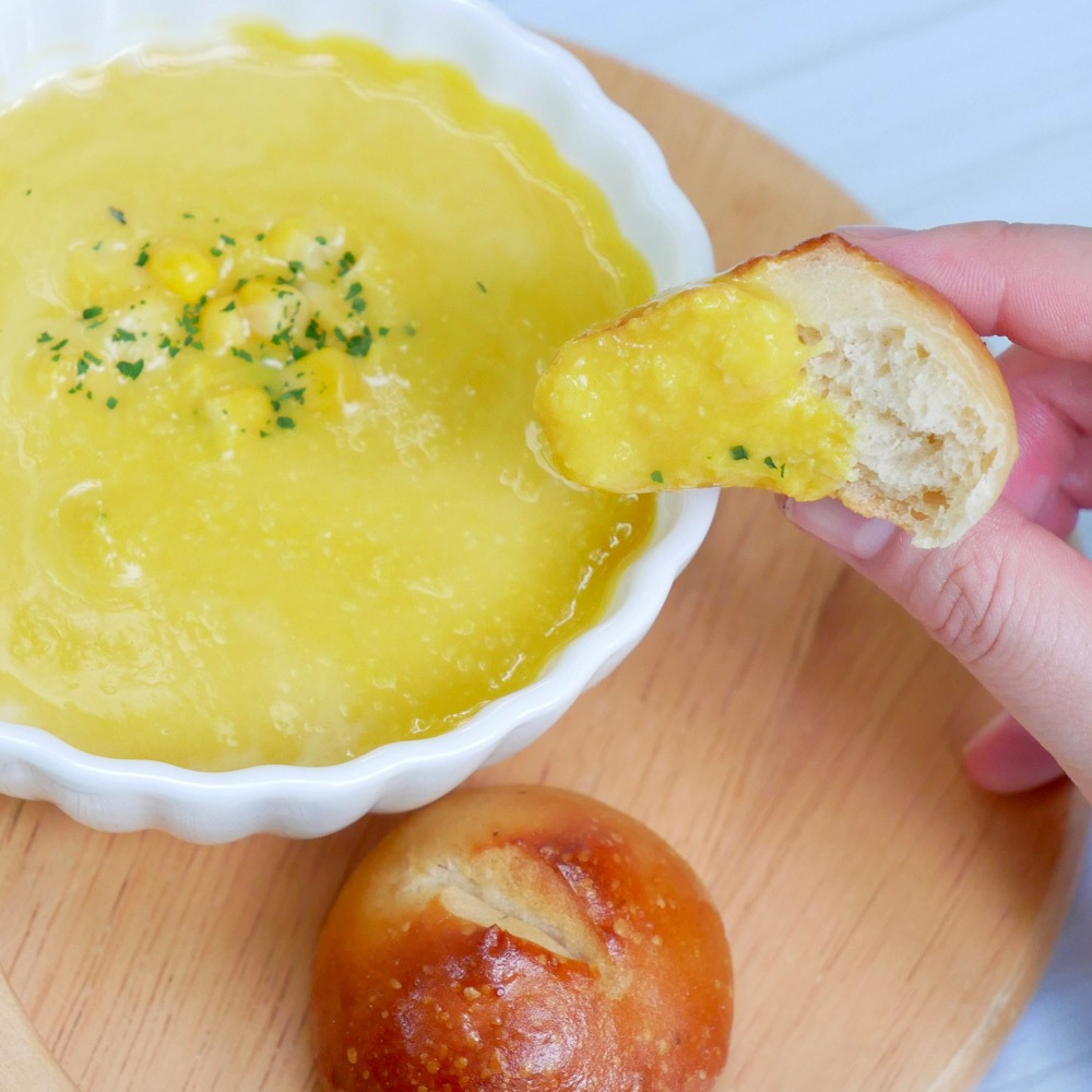 コーンチキンポタージュdeひたパンセット