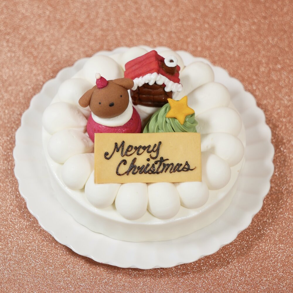 【 中大型犬用 クリスマス ショート レギュラー 】 無添加・国産素材|愛犬と楽しむクリスマス限定ショートケーキ|ボリュームたっぷりサイズで中型犬・大型犬にぴったり|苺・さつまいも・乳糖フリーヨーグルトクリーム使用・グルテンフリー|安心安全な犬用ケーキ|はなとしっぽオリジナル