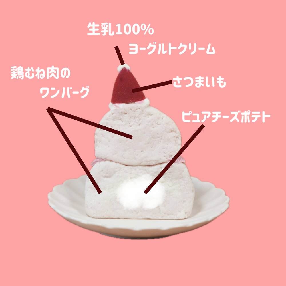 【 犬用ケーキ お肉のわんこサンタ 】乳糖フリー・グルテンフリー・無添加・国産素材|愛犬が喜ぶお肉たっぷりクリスマス限定ケーキ|牛肉や鶏肉を使用した安心ヘルシーごちそうケーキ|かわいいサンタモチーフで華やかに|小麦・乳糖不使用で健康に配慮した犬用ケーキ|はなとしっぽオリジナル