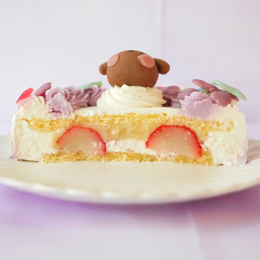 犬用ケーキ 猫 ケーキ 無添加 「 紫陽花苺ショートケーキ （ レギュラーサイズ ） 」 乳製品の心配の要らない 乳糖フリー 安心安全　（asr04）