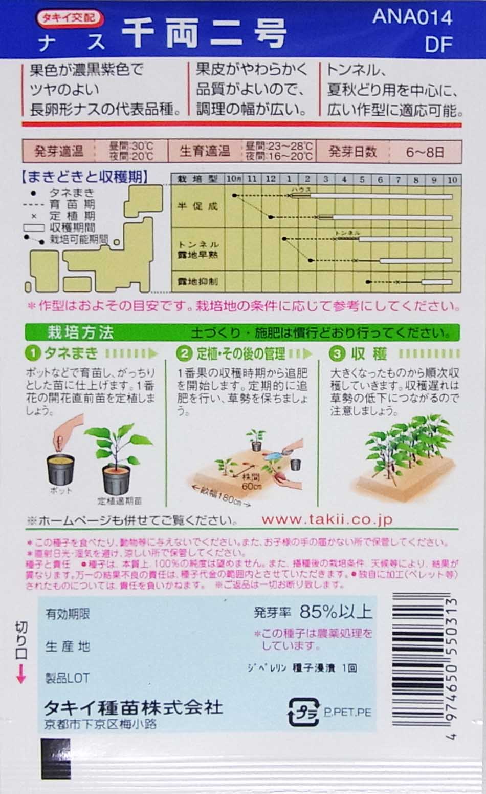 ナスの種 千両二号 てしまのタネ 野菜のタネ 葉菜類のタネ カリフラワー てしまの苗屋 本店