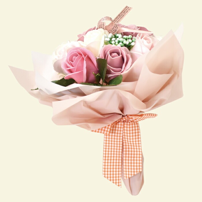 シャボンフラワー ソープフラワー 人気 ブーケ スモーキーピンク 誕生