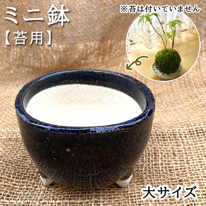 ミニ鉢 ( 苔用 ) 大サイズ 陶器鉢 苔鉢 手作り コケ 鉢 盆栽 苔玉 雑貨