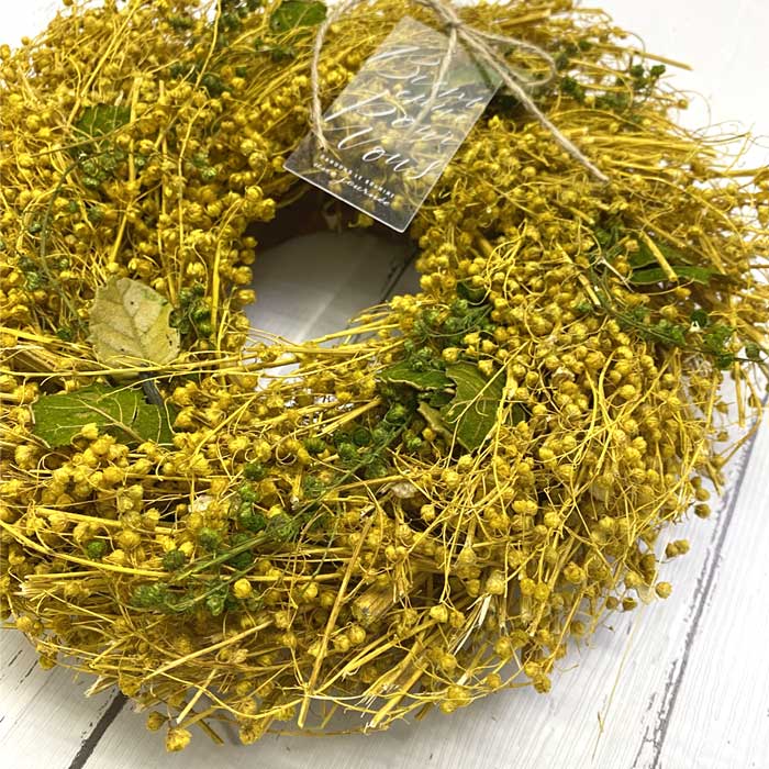 ナチュラル リース M ミモザ風 ミモザ みもざ 幸せの黄色い花 ギフト