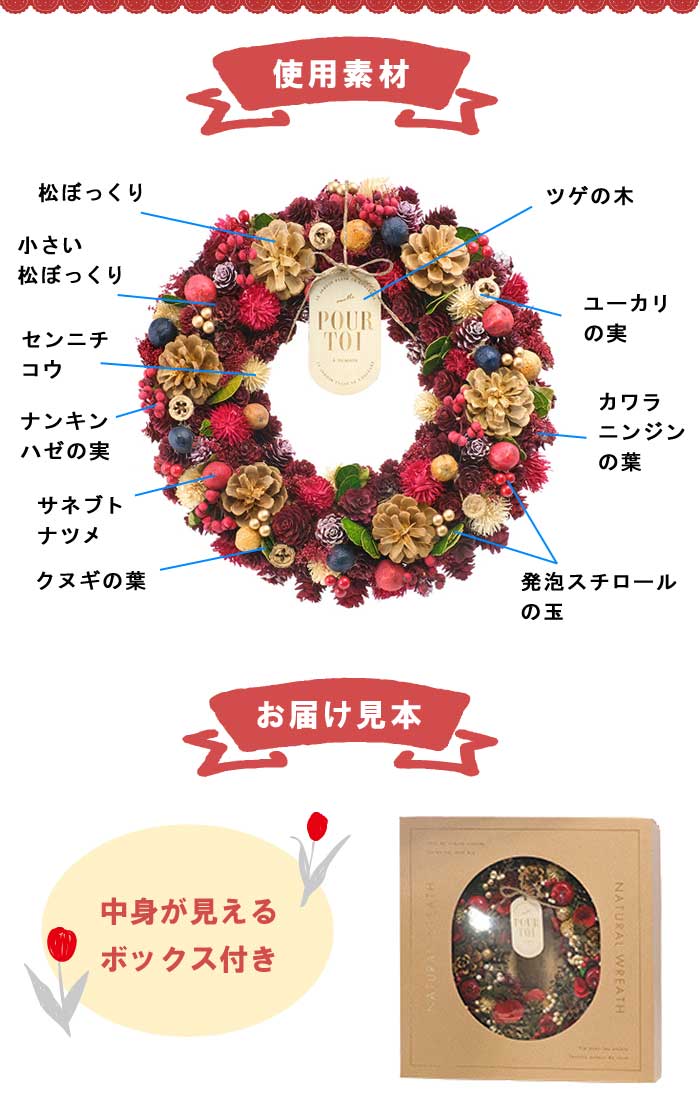 フラワーリース ベリーメリークリスマス 飾り 壁掛け クリスマス 玄関