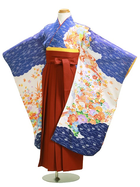 袴 レンタル 女の子/5〜7歳 七五三着物 7歳 七五三着物7歳 白青色/小花 卒園式 結婚式 NT-袴ソ|七五三レンタル-女の子