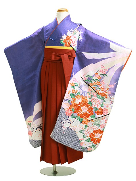 袴 レンタル 女の子/5〜7歳 七五三着物 7歳 七五三着物7歳 青色/ぼたん 卒園式 結婚式 NT-袴102|七五三レンタル-女の子