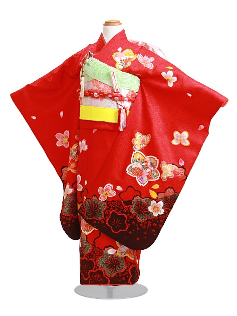 七五三 レンタル 女の子/5〜7歳 七五三着物 7歳 七五三着物7歳 赤色/花 卒園式 結婚式 NT-141|七五三レンタル-女の子