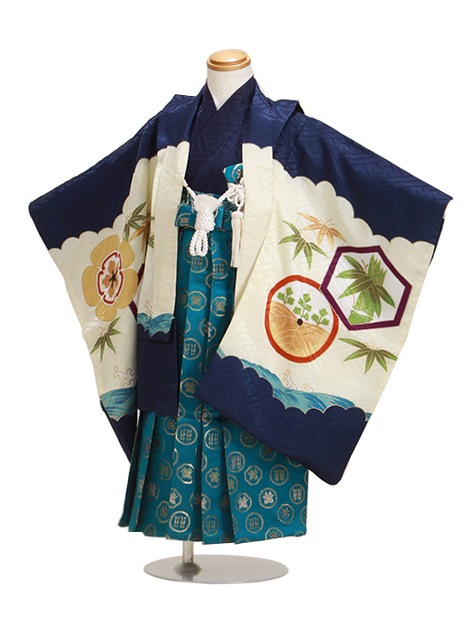 七五三 男の子 5歳 お着付けラクラク 羽織袴 レンタル フルセット 紺色 114 七五三レンタル 男の子 花嫁衣裳 Com