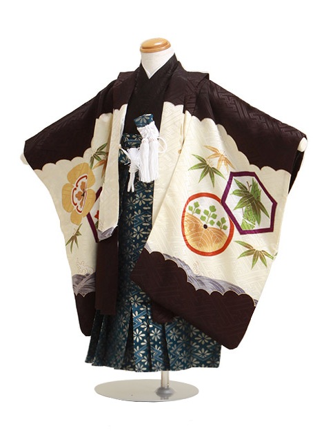 七五三 男の子 3歳 【かんたん着付】 羽織袴 レンタル フルセット 黒色 109|七五三レンタル-男の子