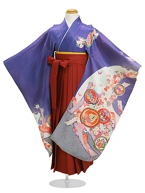 袴 レンタル 女の子/5〜7歳 七五三着物 7歳 七五三着物7歳 青色/たんざく小紋 卒園式 結婚式 NT-袴105|七五三レンタル-女の子