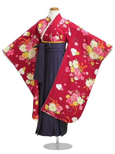 【松田聖子】袴 レンタル 女の子/5〜7歳 七五三着物 7歳 七五三着物7歳 赤色/リボン 卒園式 結婚式 NT-袴504|七五三レンタル-女の子