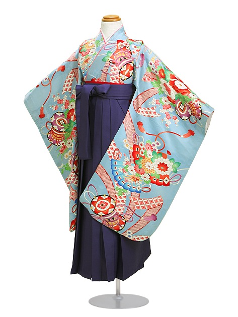 袴 レンタル 女の子/5〜7歳 七五三着物 7歳 七五三着物7歳 水色/つづみ 卒園式 結婚式 NT-袴ラ|七五三レンタル-女の子