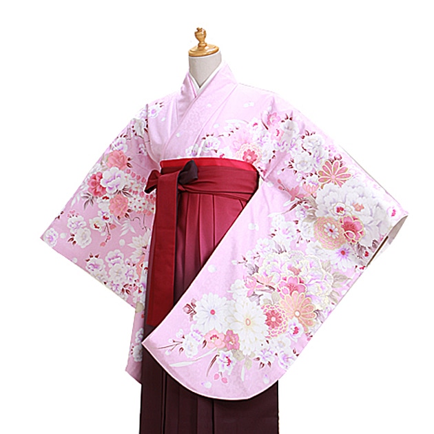 卒業式 袴 レンタル ピンク色 花柄 身長〜170cm,7号〜13号 NT-301|生徒の皆様にお勧め（二尺袖＆はかま）|卒業式 女性袴レンタル