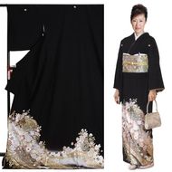 黒留袖 レンタル〔160cm〜170cm/7号〜13号位〕結婚式 着物レンタル FAA0950|黒留袖レンタル