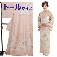訪問着 レンタル 袷 10月〜5月［トールサイズ 〜175cm] お茶会 卒業式 入学式 着物 サーモンピンク FAD8002T