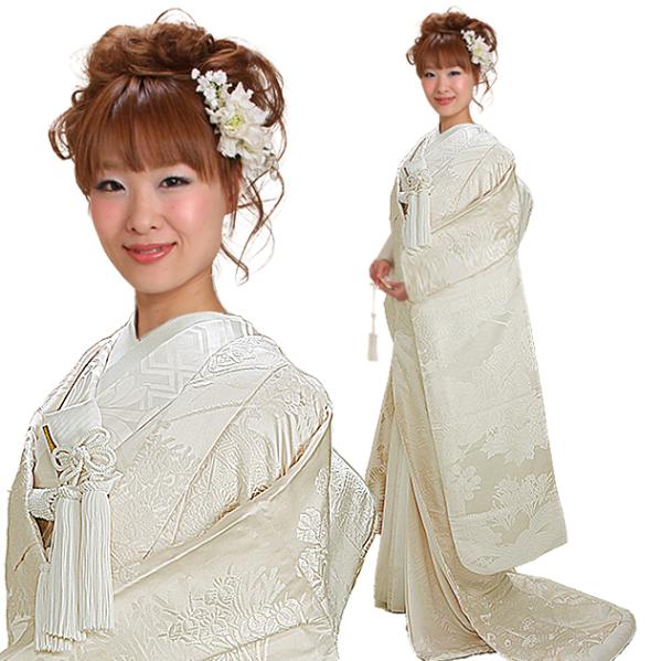 白無垢 レンタル 彩波松に秋草・御所車 NT-511 | 白無垢レンタル