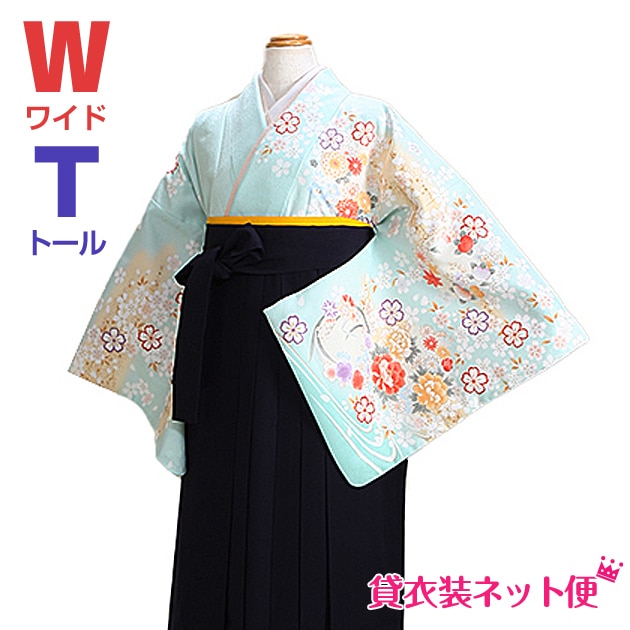 卒業式 袴 レンタル 大きいサイズ 水色 身長〜168cm,9号〜15号 NT-houmon-184|卒業式 女性袴レンタル