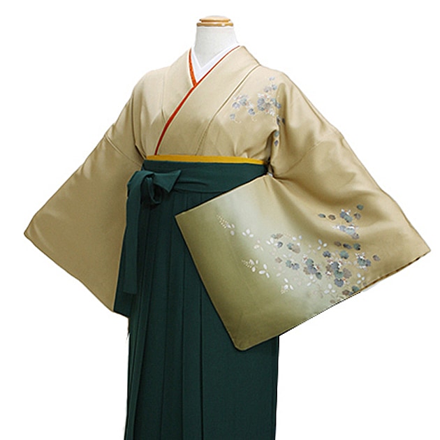 【正絹】卒業式 袴 レンタル 金色 身長〜163cm,7号〜13号 NT-houmon55|卒業式 女性袴レンタル